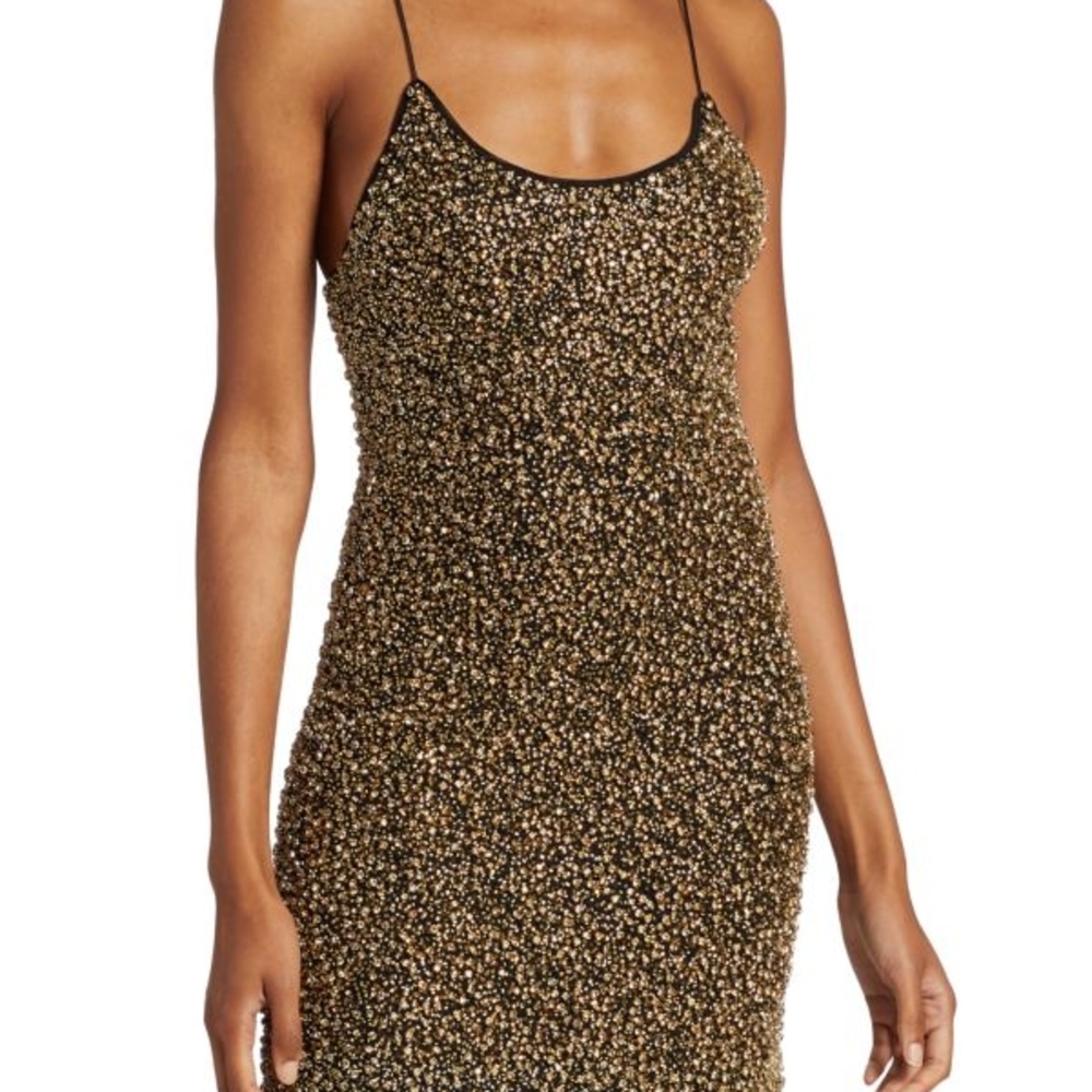 Gold and Black Sequin Dress